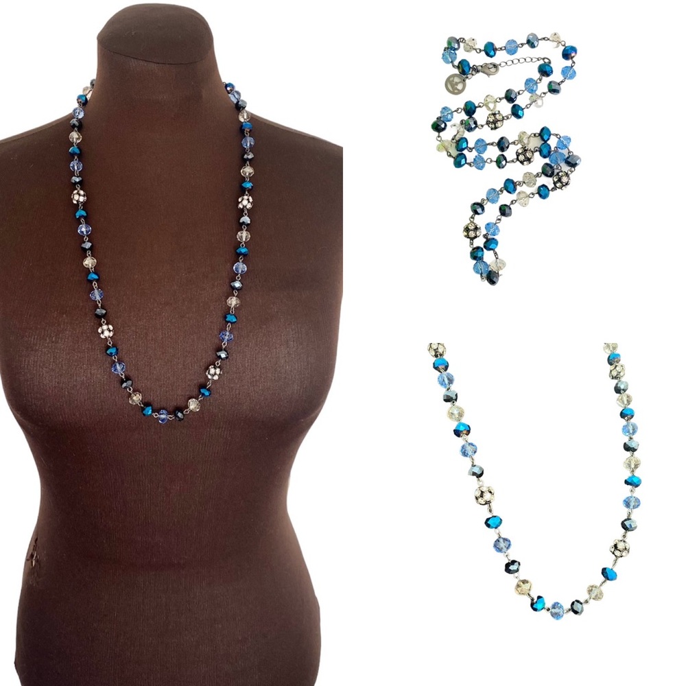 Trifari Crown Faux Crystal Strand Necklace